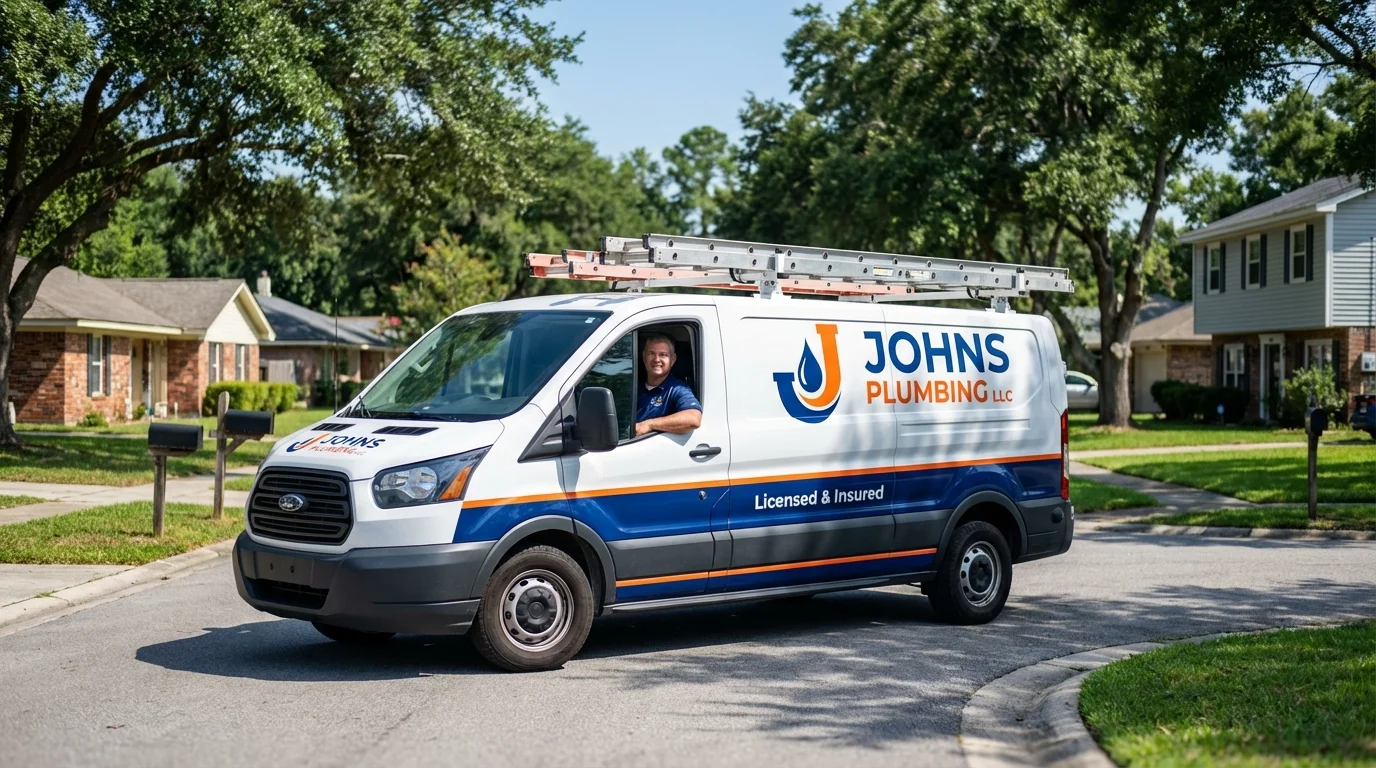 Johns Plumbing LLC service van in Edina, MO